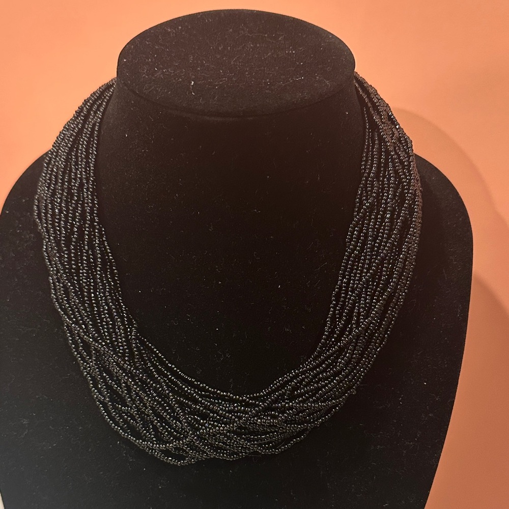 Elegant Black Beaded Necklace